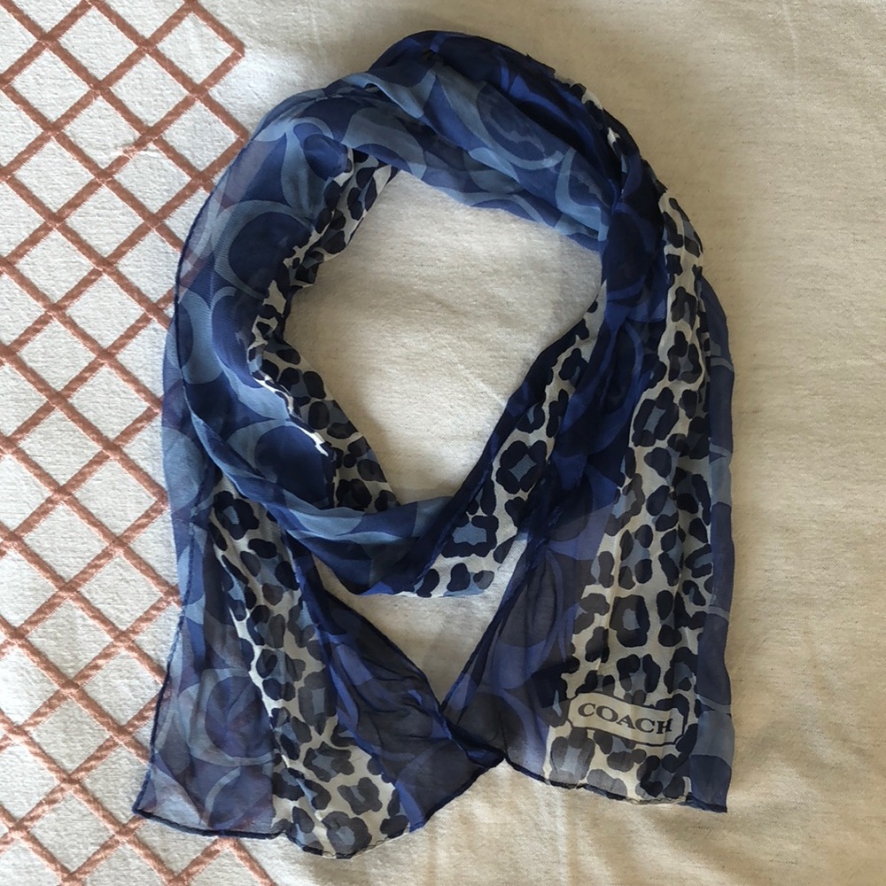 Coach 100% silk transparent scarf